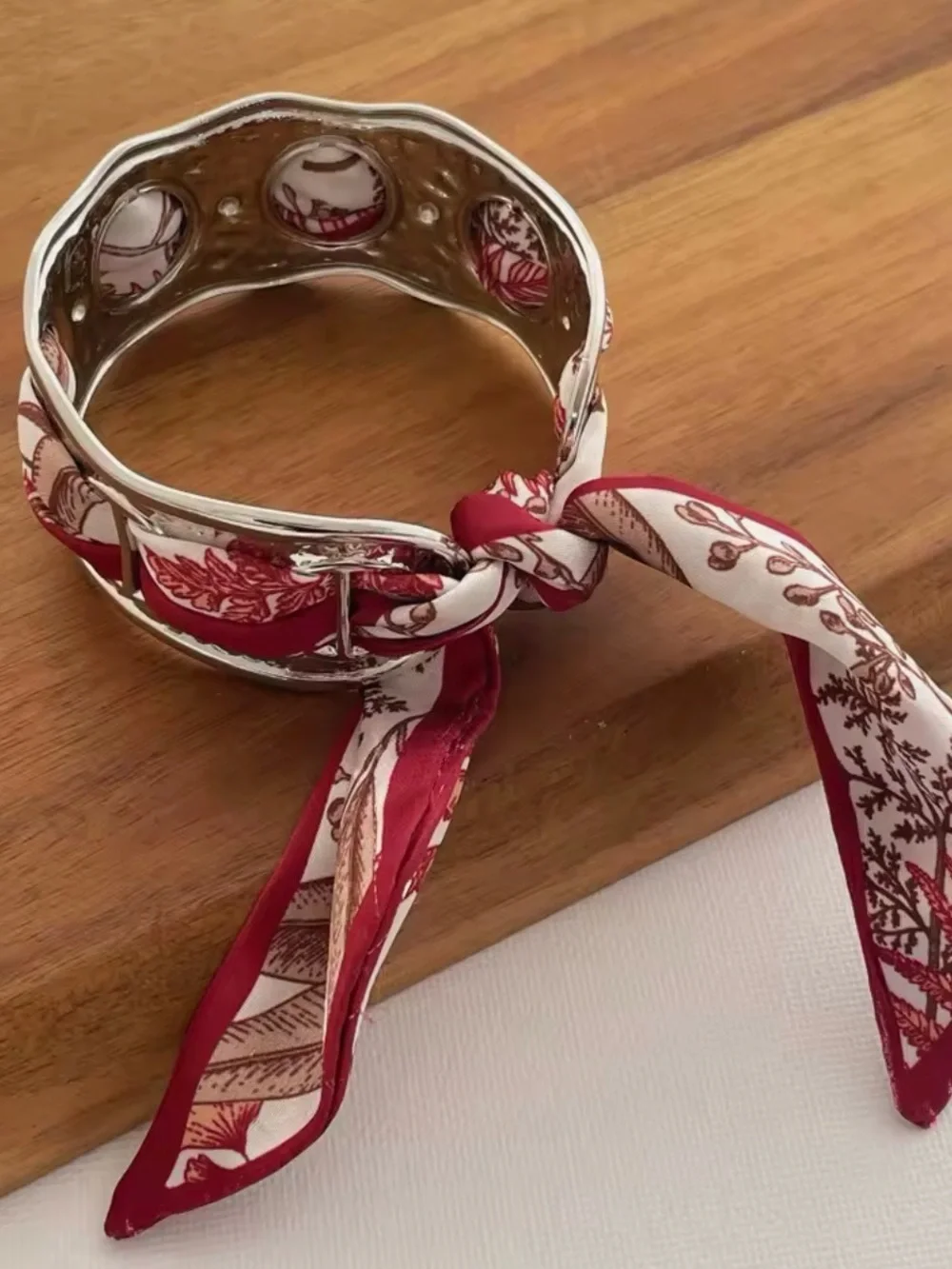 Gold-Tone Silk Scarf Bangle Bracelet - different styles available